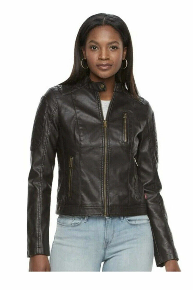 Levi's faux sale leather jacket womens