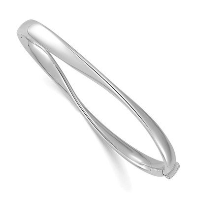 14K Weißgold gedrehter aufklappbarer Armreif Armband 10,09 gm Geschenk für Mutter