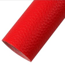 Solid red Litchi Texture FAUX LEATHER SHEET 8" x 12" WHOLESALE 1113632