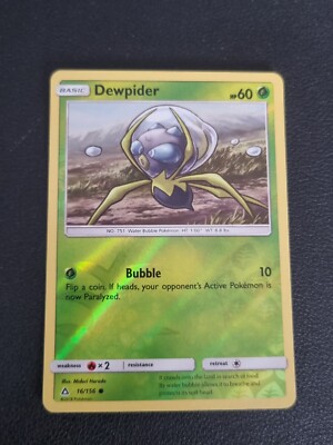 REVERSE HOLO Pokemon Sonne & Mond Ultra Prisma TCG Karte Dewpider 16/156