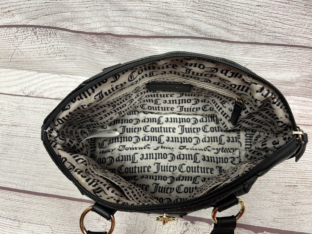 Juicy Couture Black Purse Hand Tote Bag RN#108833 Very Good Juicy Couture Black Purse Hand Tote Bag RN#108833 Very Good