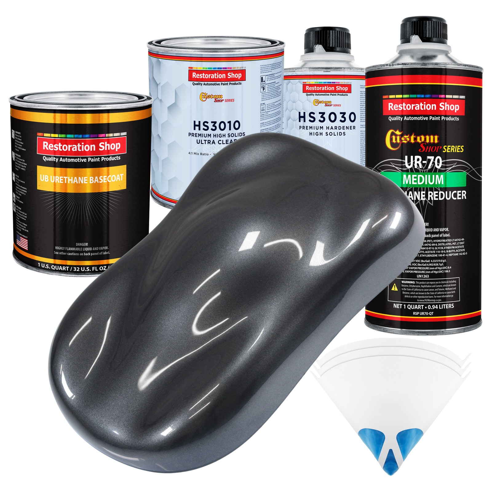 Gunmetal Grey Metallic Premium Quart URETHANE BASECOAT CLEARCOAT Auto Paint Kit