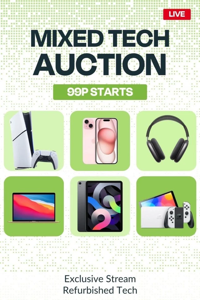 eBay LIVE Funky Friday's 💻📱Clearance Tech | 60-Second Flash Auction Deals