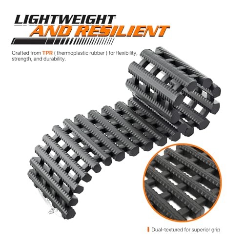  Snow Tire Traction Mats Portable Recovery Tracks for Vehicle 1 Pack, 32 Inch