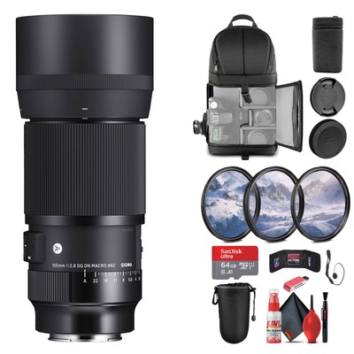 Sigma 105mm f/2.8 DG DN Macro Art Lens for Sony E Bundle