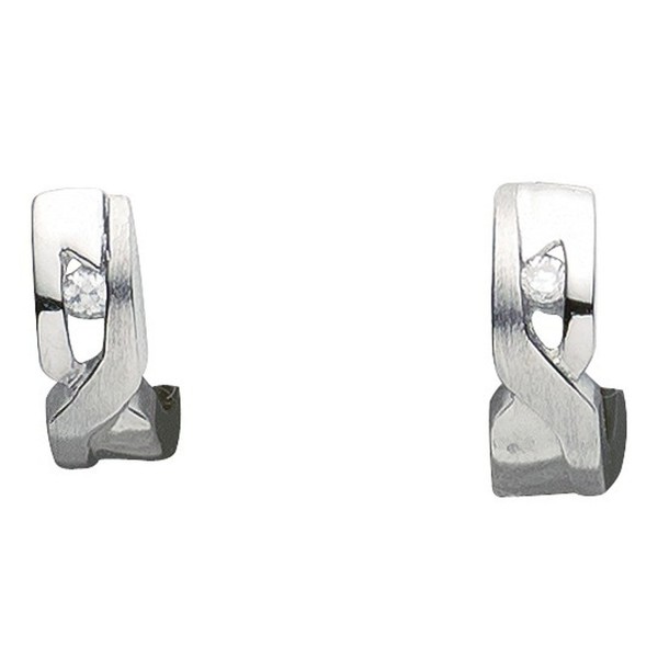 Basic Silber Ohrringe 05.2029 Damen Creolen Sterling-Silber 925 Weiß Zirkonia-image