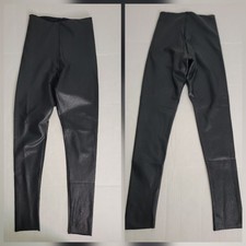 Commando Faux Leather Leggings Womens SZ M Black Smoth High Rise Pull On