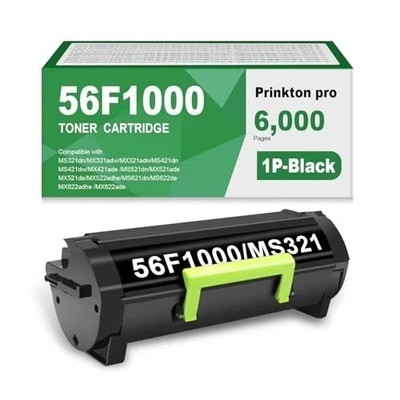 56F1000 Black Toner Cartridge for Lexmark MS321 MS421 MS521 Printers (6000p)
