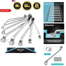 Metric Offset Box Wrench Set 9 Pieces Chrome Vanadium Steel Handy Pouch