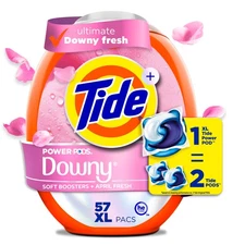 Tide Power PODS with Downy Soft Boosters Laundry Detergent Pacs, 57 Count