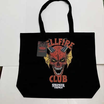PRIMARK Stranger Things Hellfire Club Tote Bag Black Hawkins Cloth 2025 New