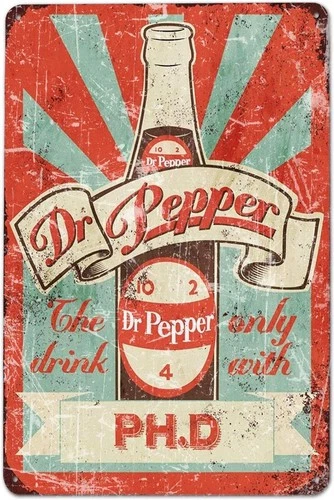 Dr Pepper Bar Funny Plaques Vintage Tin Metal Signs Home Décor 8x12
