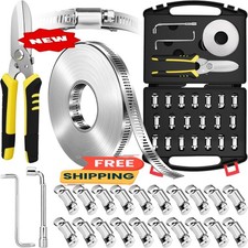 Kit surtido de abrazaderas para manguera (DIY), fleje de acero inoxidable de 10
