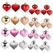 36PCS Heart Ornaments Valentines Day Decorations for Home, 36pcs Muilticolor