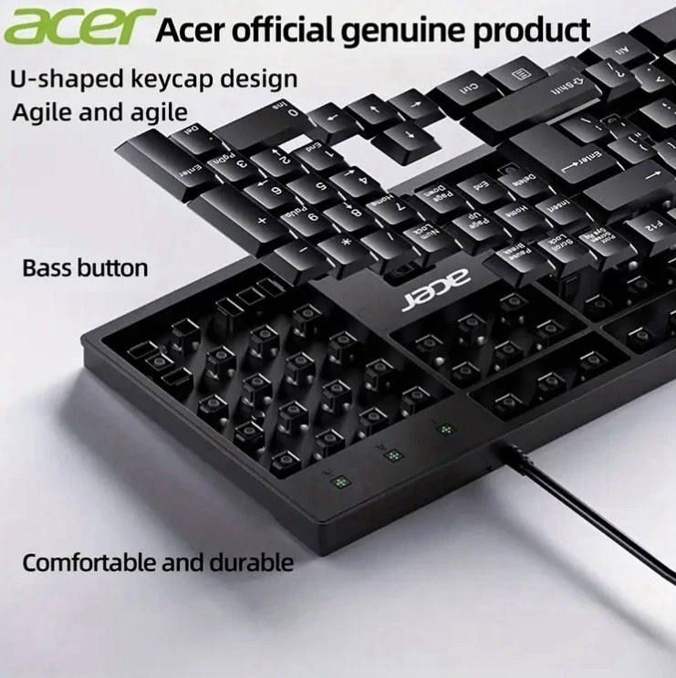 Tastiera Acer,utilizzabile Per Lavoro E Gaming,Cablata,alta Qualità - Immagine 3 di 4