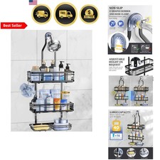 Shower Caddy Hanging Stainless Steel Bathroom Organizer No Drilling Large Cap...
