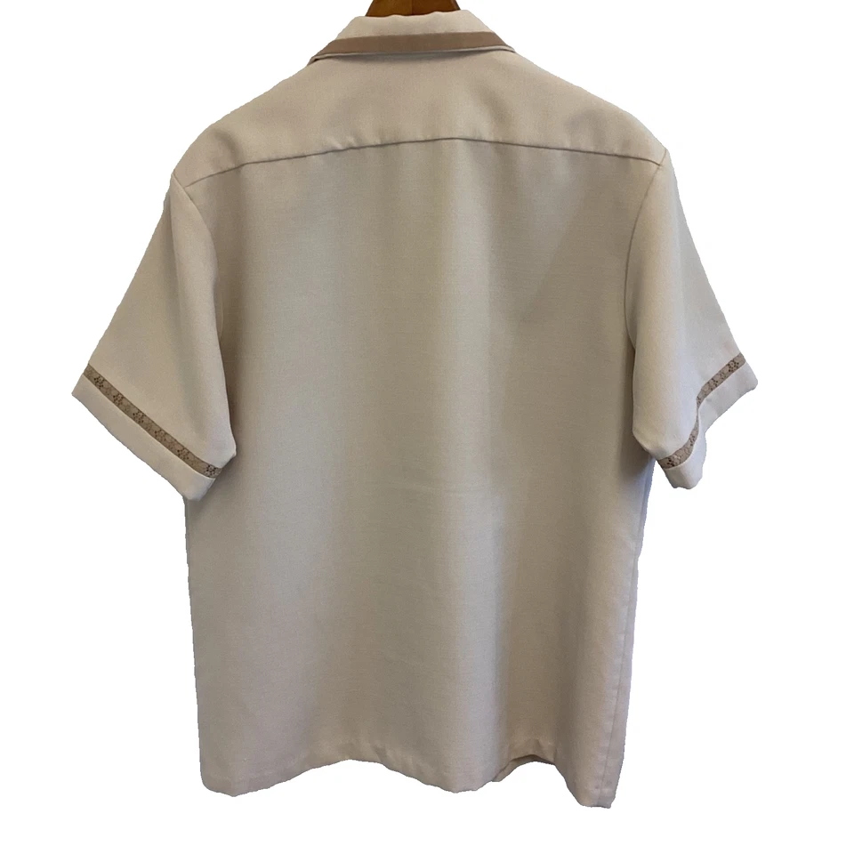 Iolani Executive Men’s Hawaiian Shirt(M/L) Tan Brown Vtg 70s USA Made Tiki - Image 4 of 4