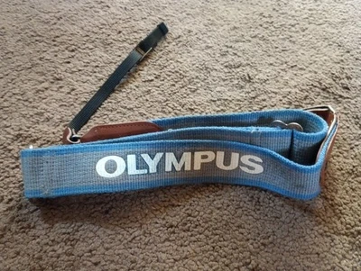 Genuine Vintage Condition Olympus OM Hunter Camera Strap Blue Grey White - Image 1 of 2