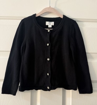 Little Girls Crown & Ivy Black Cardigan With Rhinestone Buttons. Size 2T