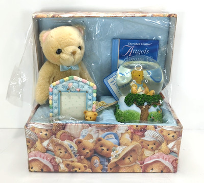Vintage 1992 Enesco Cherished Teddies 4 Piece Gift Set Memory Box New Open Box