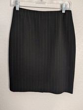 Ann Taylor Skirt Womens Size 2 Pinstripe Pencil Black Career Professional Office