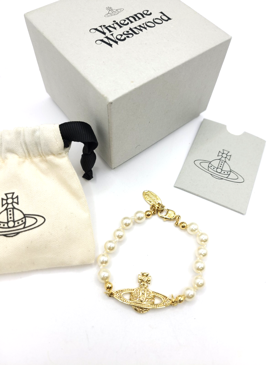 Vivienne Westwood ゴールドブレスレット Vivienne Westwood ORB MINI BAS RELIEF Pearl Bracelet Gold | eBay