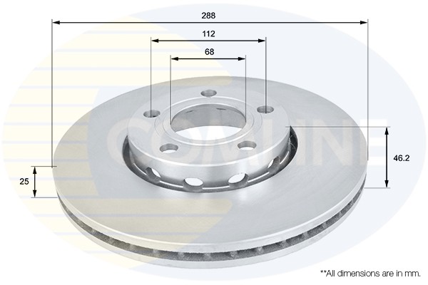 2 PCS COMLINE ADC1417V Brake Disc