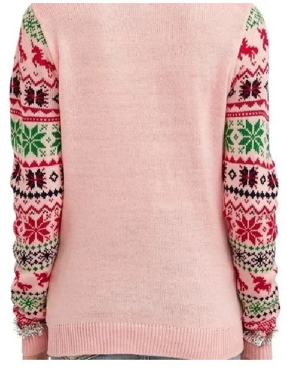 Suéter de Navidad Feo Favorito Rosa No Boundaries Juniors Pequeño 3-5 Foto 2 de 4