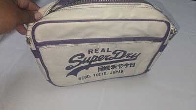 Superdry Sparkle Mini Alumni Bag - Optic White And Purple 