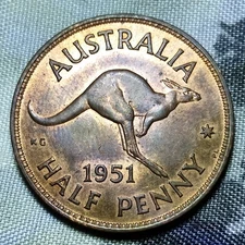X6 1951 Half Penny (P.L)