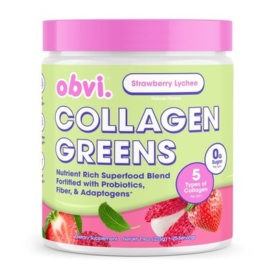 Obvi Collagen Greens | Organic Superfood Powder 8.9 Ounce (Pack of 1) 