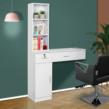 Wall Mount Barber Stations, Salon Cabinet Stations Hair Styling Equipement Set