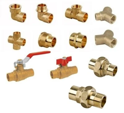 MARKENLOS Lötfitting Übergangsnippel Fitting T-Stück Y-Stück Nippel Kugelhahn Ventil