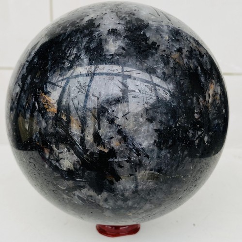 Natural Black Tourmaline crystal Sphere quartz crystal energy 3440g - Imagen 6 de 13