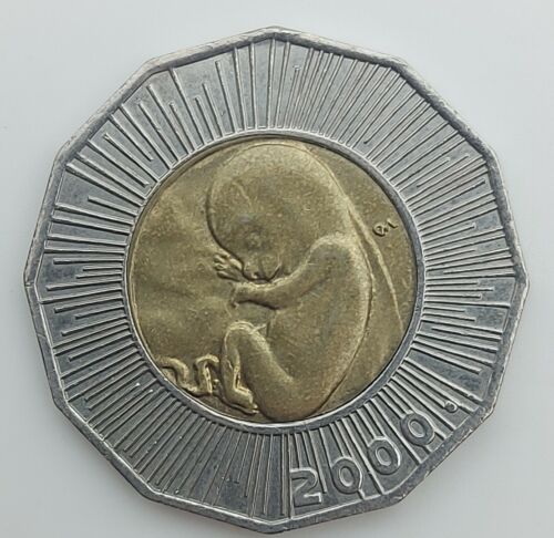 25 Kuna 2000. Human Fetus baby- Croatia commemorative Bi-Metallic coin ! - Picture 1 of 2