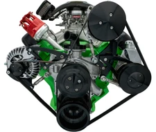 March Performance Big Block Chrysler Deluxe Serpentine Kit AC PS 383 400 BLACK