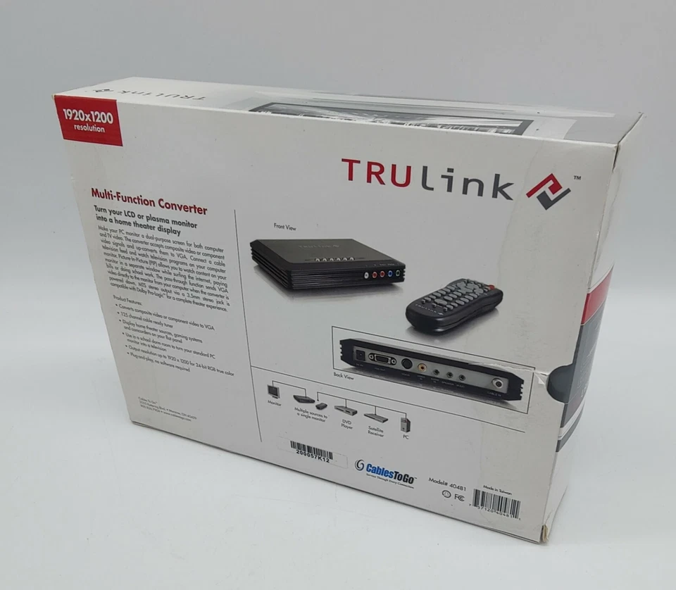 (2) New Cables To Go C2G TRULINK 40481 Multi-Function Converter w/ CATV Tuner - Image 2 of 3