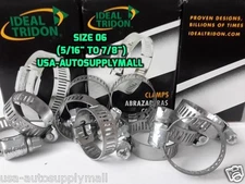 10 Pcs Hose Clamps Size 6 , Abrazaderas (08 to 22mm), Ideal Tridon  