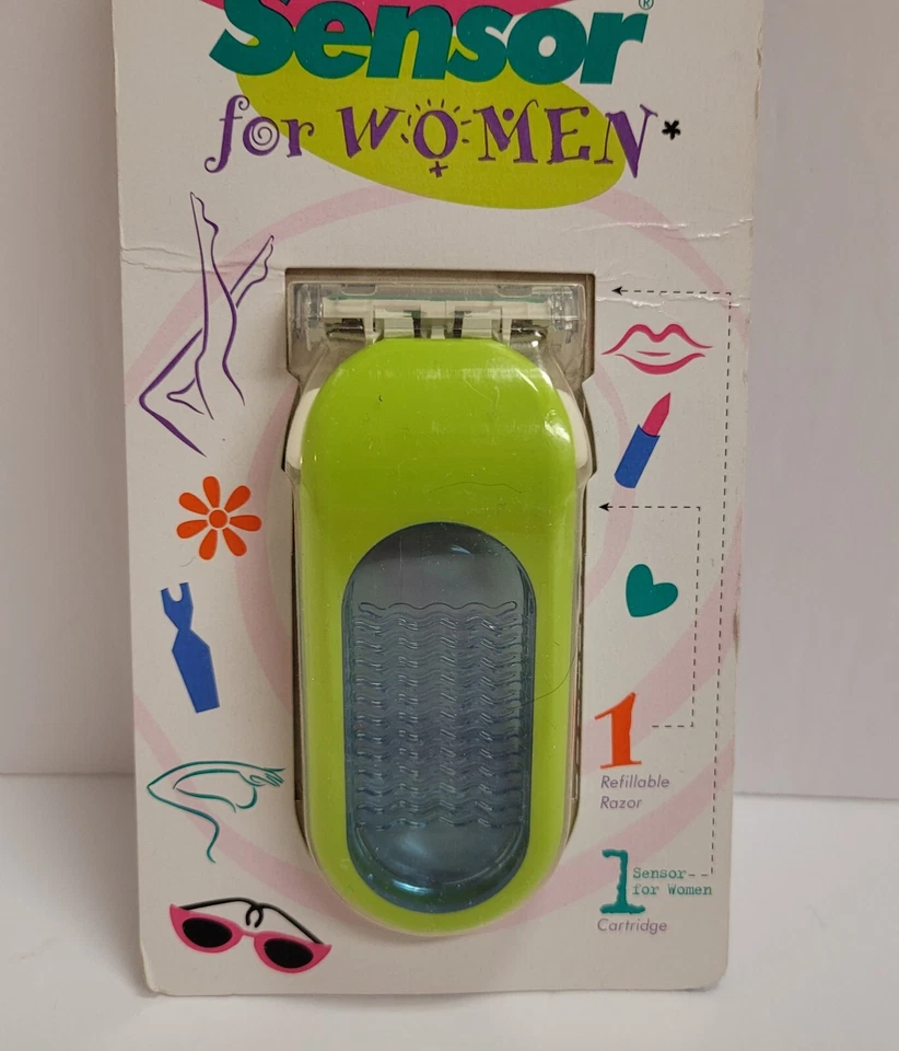 Afeitadora con mango Gillette Sensor Excel para mujer con UNA HOJA NOS 1997 verde azul Foto 2 de 4
