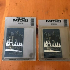 Vintage Pair of Sew on Embroidered Horse and Carriage Patches