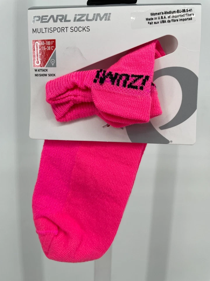 Calcetines multideporte Pearl Izumi para mujer Attack No Show talla M rosa gritando secado rápido Foto 2 de 4