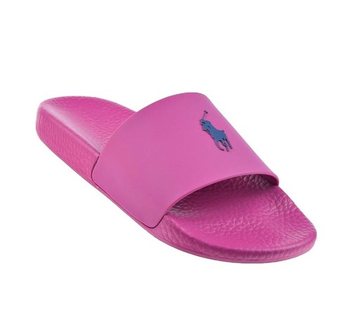 Polo RALPH LAUREN Mens 12 Pool Sandals Slides Pink Navy Pony Fuschia Flip Flops - Picture 5 of 20
