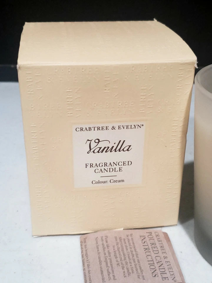 NUEVO Crabtree Evelyn VAINILLA 9,5 onzas vela perfumada 45 horas tiempo de combustión crema Foto 3 de 4