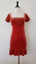 Urban Outfitters Dress New Size Small Rust Velvet Country Cottage Granny