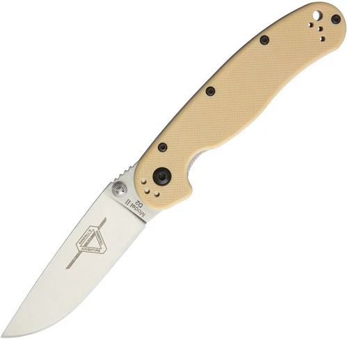 Ontario RAT II Linerlock Desert Tan Handle D2 Tool Steel Folding Knife 8828DT