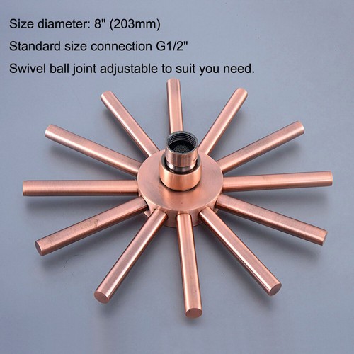 Copper Shower Head Rain Shower Faucet Set Replacement Accessory, Arm Fixer Pipe - Picture 22 of 27