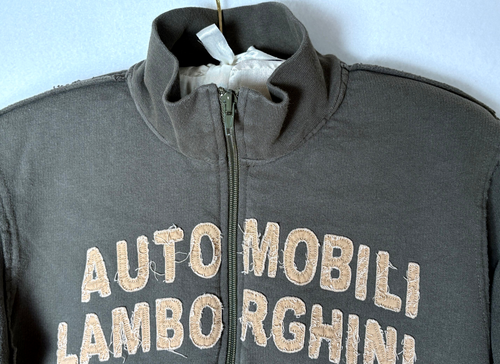 Automobili Lamborghini Sweatshirt Size 5 Kids Youth Zip Up Front Army Green - Picture 3 of 13