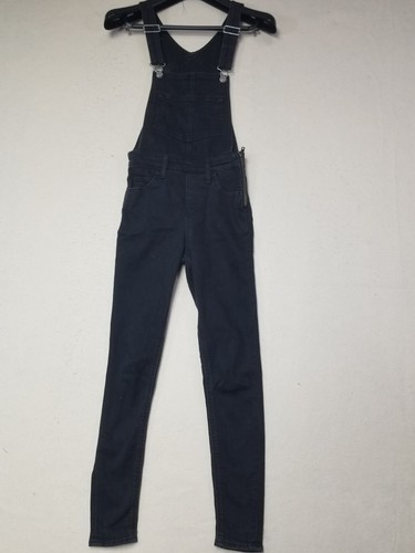 Levis Jumpsuit Overall Teens Charcoal Black Denim Skinny Bib Streych Size 00  - Picture 1 of 11