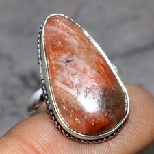 Sunstone 925 Silver Plated Gemstone Handmade Ring Us 7 Aesthetic Jewellery JW