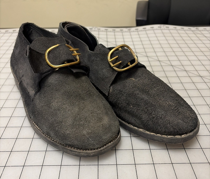 Repro Revolutionary War / 18th century Men's Leather Buckle Shoes, SZ 13